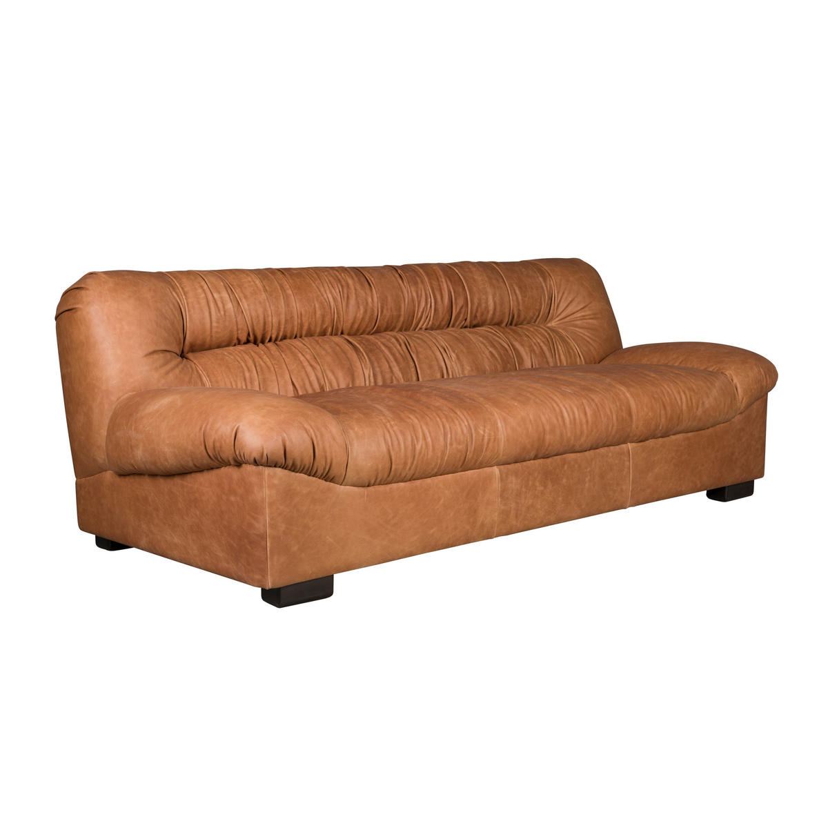 SOFA 3-SITZER Douglas Leder Cognac/ Braun - Pastellblau/Braun, Leder (214/78/102.5cm) - Dutchbone