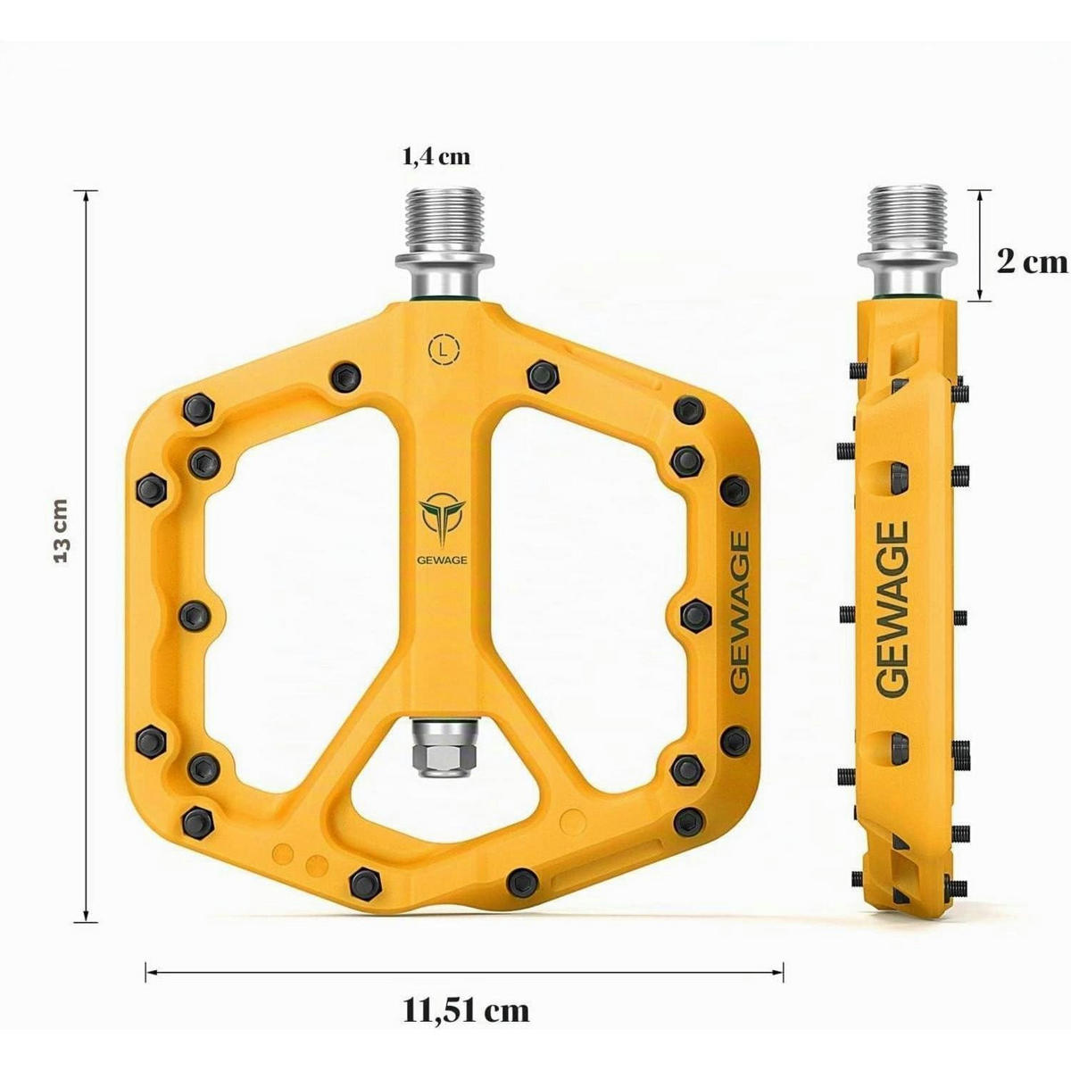 FAHRRADPEDALE Mountainbike Gelb - Gelb, Kunststoff (11.5/1.5/13cm)