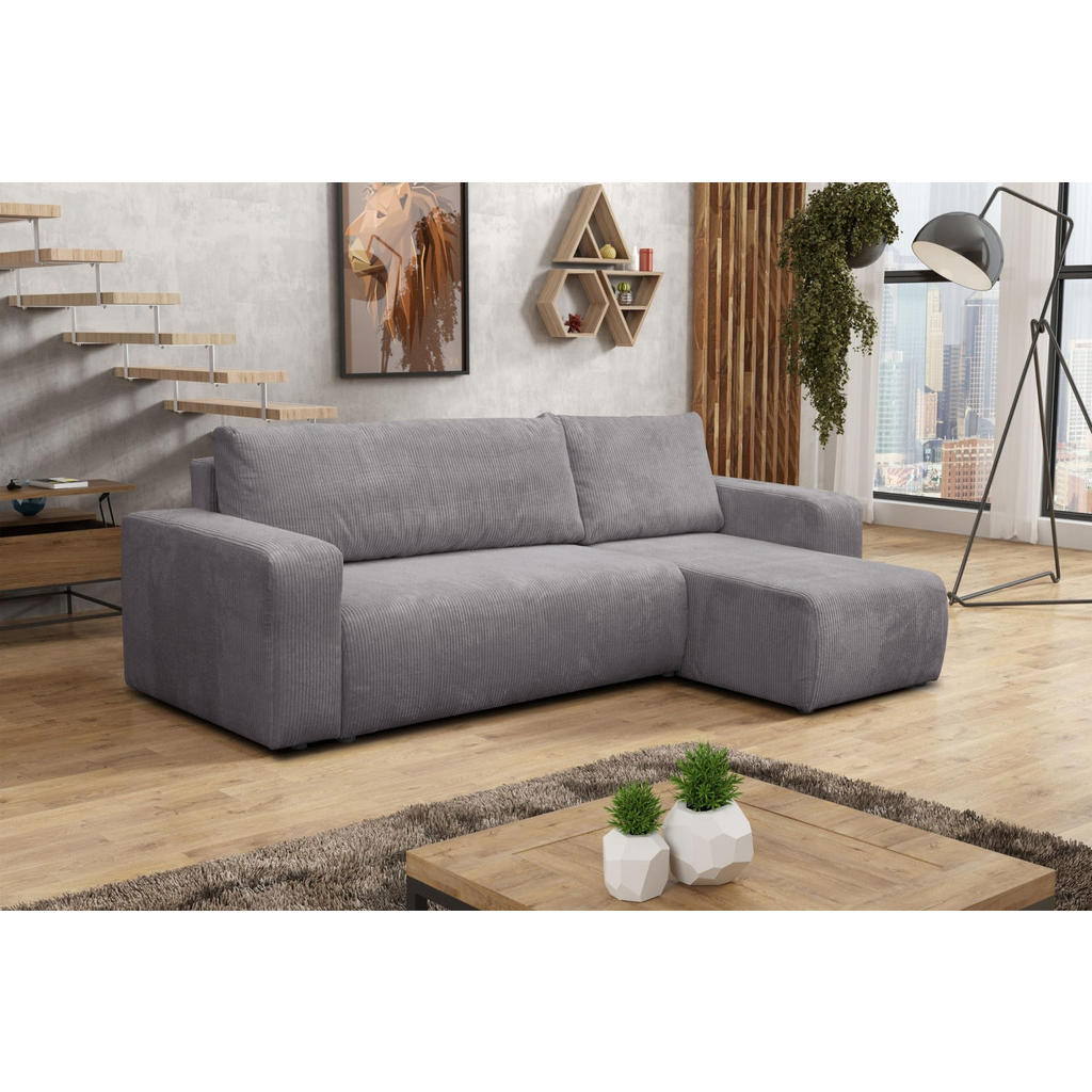 Thumbnail - Venasi Möbel Ecksofa, Dunkelgrau, Textil, L-Form, 244x142 cm, Wohnzimmer, Sofas & Couches, Wohnlandschaften, Ecksofas