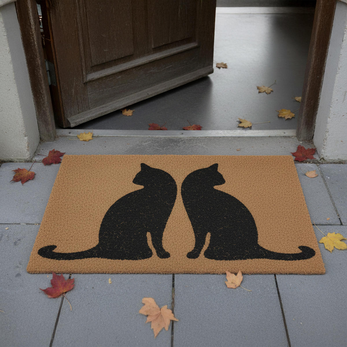 FUSSMATTE - Hellbraun, Kunststoff/Textil (80/50cm) - Relaxdays