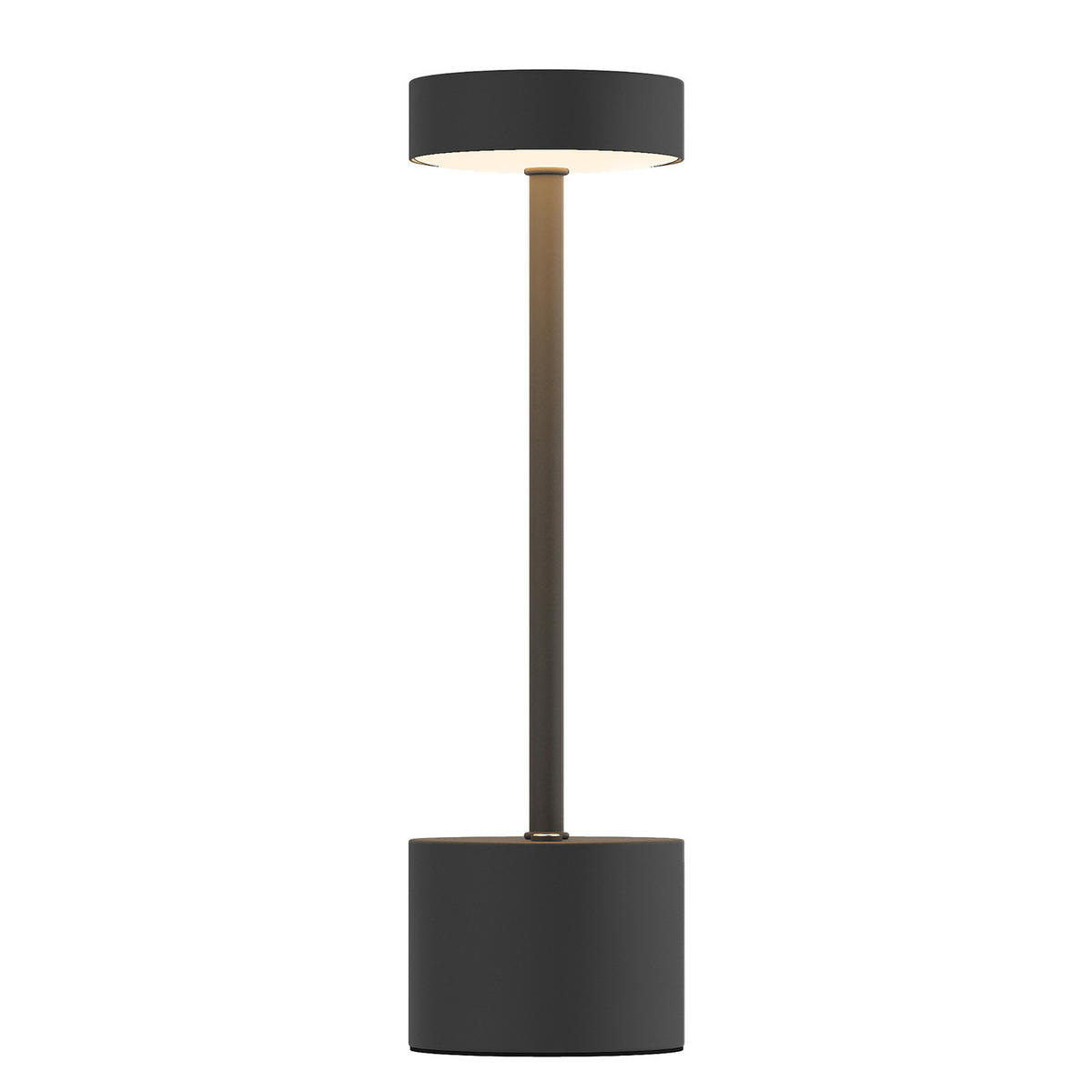 AKKU-TISCHLEUCHTE - Eisen / Kunststoff - Schwarz, Metall (8/8/28cm) - home24