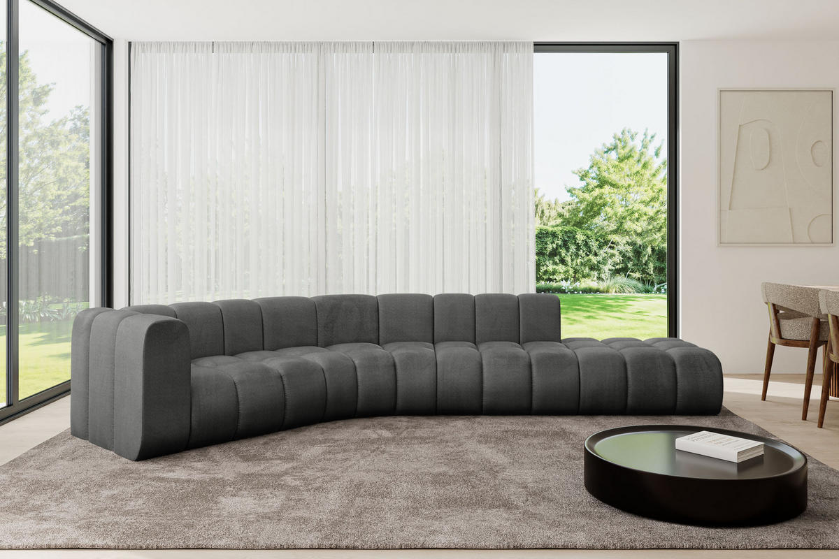 ECKSOFA modulares Sofa Tilmo-L1 - 399x194x70 cm Dunkelgrau - Dunkelgrau, Holzwerkstoff/Textil (399/194cm) - ALTDECOR