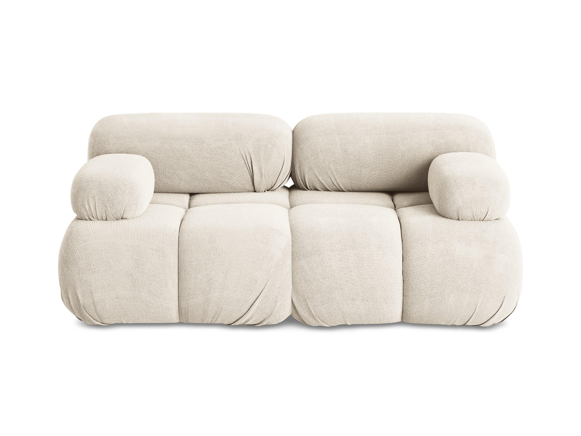 2-SITZER-SOFA Chenille Stoff Beige - Beige/Creme, Kunststoff/Textil (190/70/96cm) - Makamii