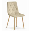 STUHL BOSA 6-er Set, Beige, Metallbeine in Holzfarbe - Beige, Textil/Metall (44/89/40cm) - Komodee