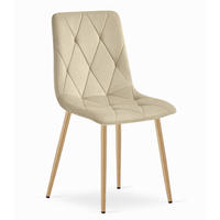 STUHL BOSA 6-er Set, Beige, Metallbeine in Holzfarbe - Beige, Textil/Metall (44/89/40cm) - Komodee