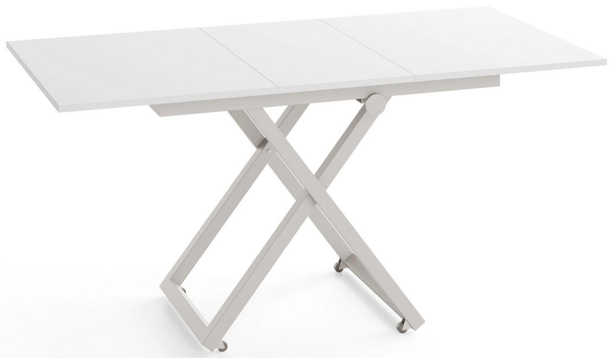 COUCHTISCH Axen höhenverstellbar ausziehbar, Weiß 120-160/80/38-75 cm - Kaschmir/Weiß, Holzwerkstoff/Metall (80/160/75cm) - WFL GROUP