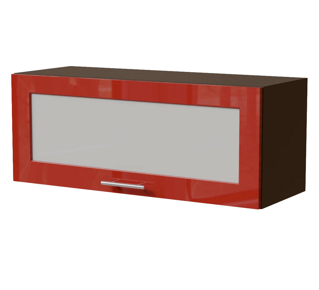 KLAPPHÄNGESCHRANK Brerra W4BS/90 WKF Lava / RAL 3002 karminrot Hochglanz 90 / 32,5 / 36cm - Dunkelgrau/Rot, Holz/Holzwerkstoff (90/36/32.5cm) - Feldmann-Wohnen