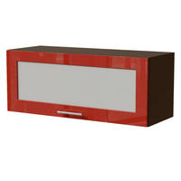 KLAPPHÄNGESCHRANK Brerra W4BS/90 WKF Lava / RAL 3002 karminrot Hochglanz 90 / 32,5 / 36cm - Dunkelgrau/Rot, Holz/Holzwerkstoff (90/36/32.5cm) - Feldmann-Wohnen