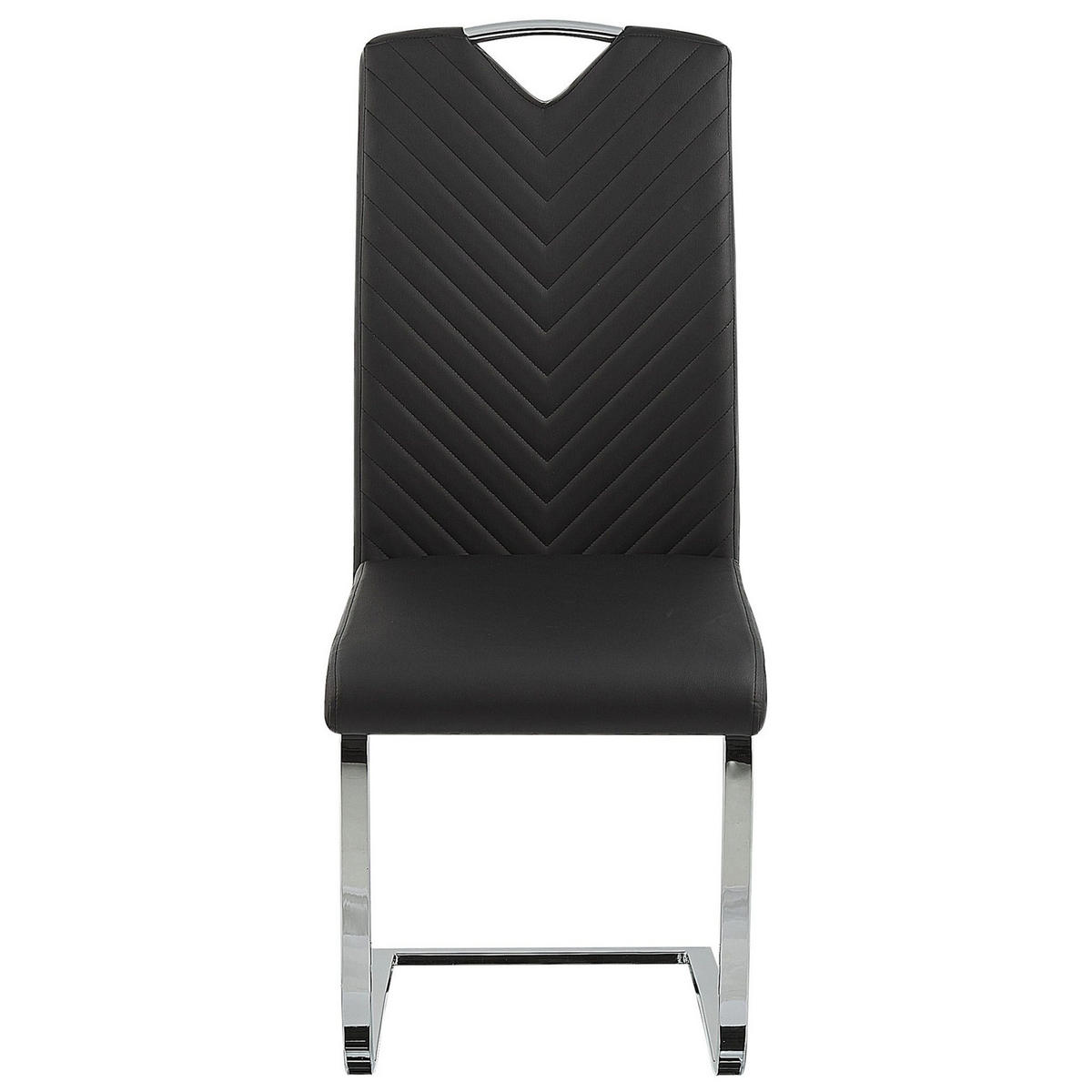 STUHL 2er-Set Kunstleder Schwarz Picknes - Schwarz, Textil/Metall (43/105/55cm) - Beliani