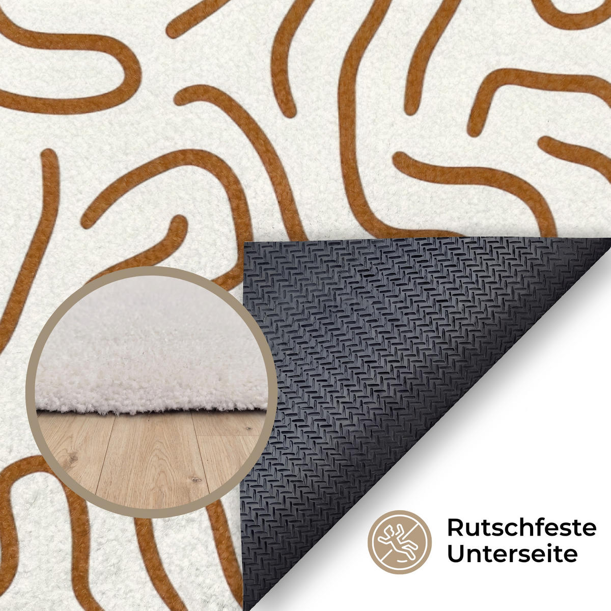 KOBERCE - Minimalistický - Vzor - Terakota - 230x150 cm - hnedá, textil/plast (230/0.4cm) - OnlyWow