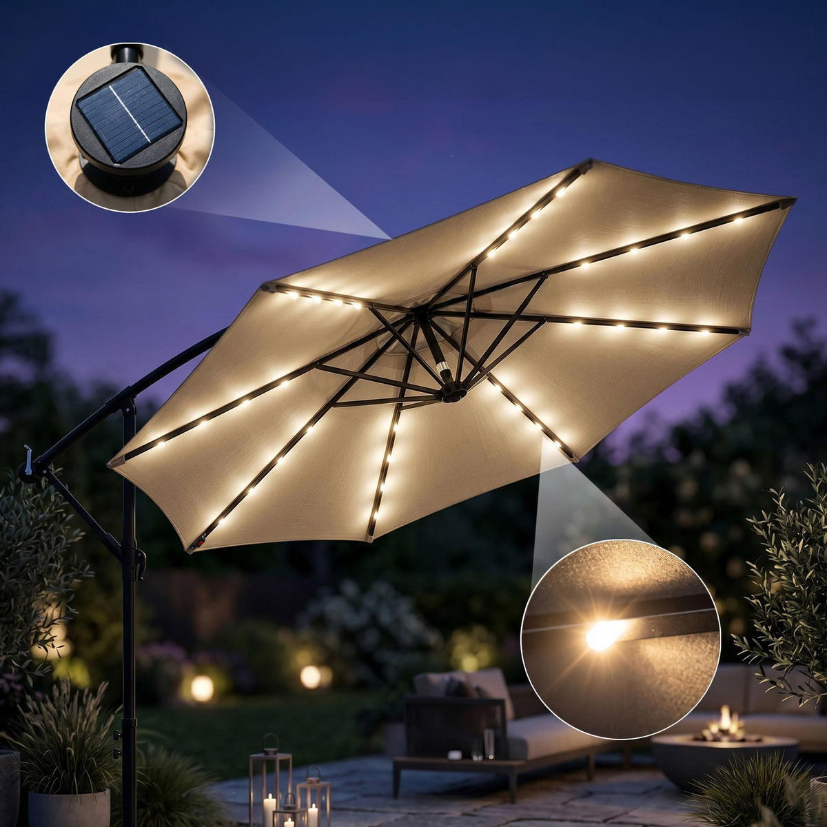 SONNENSCHRIM Beige 245/300 cm - Beige/Schwarz, Metall (300/300cm) - Akord