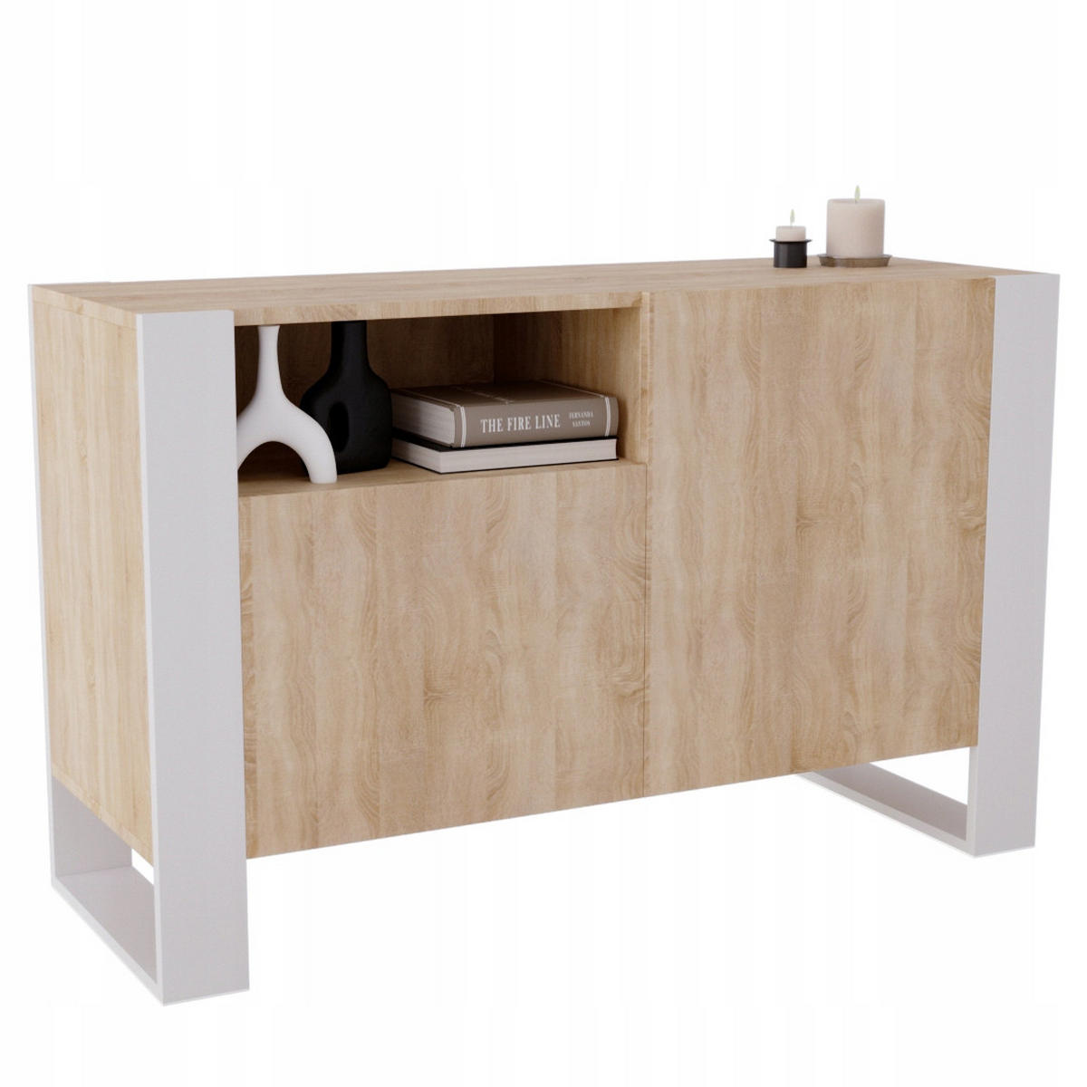 KOMMODE Karo 120/75/43.6 - Weiß/Sonoma Eiche, Holzwerkstoff (120/75/43.6cm) - RAUMHIRSCH FURNITURE