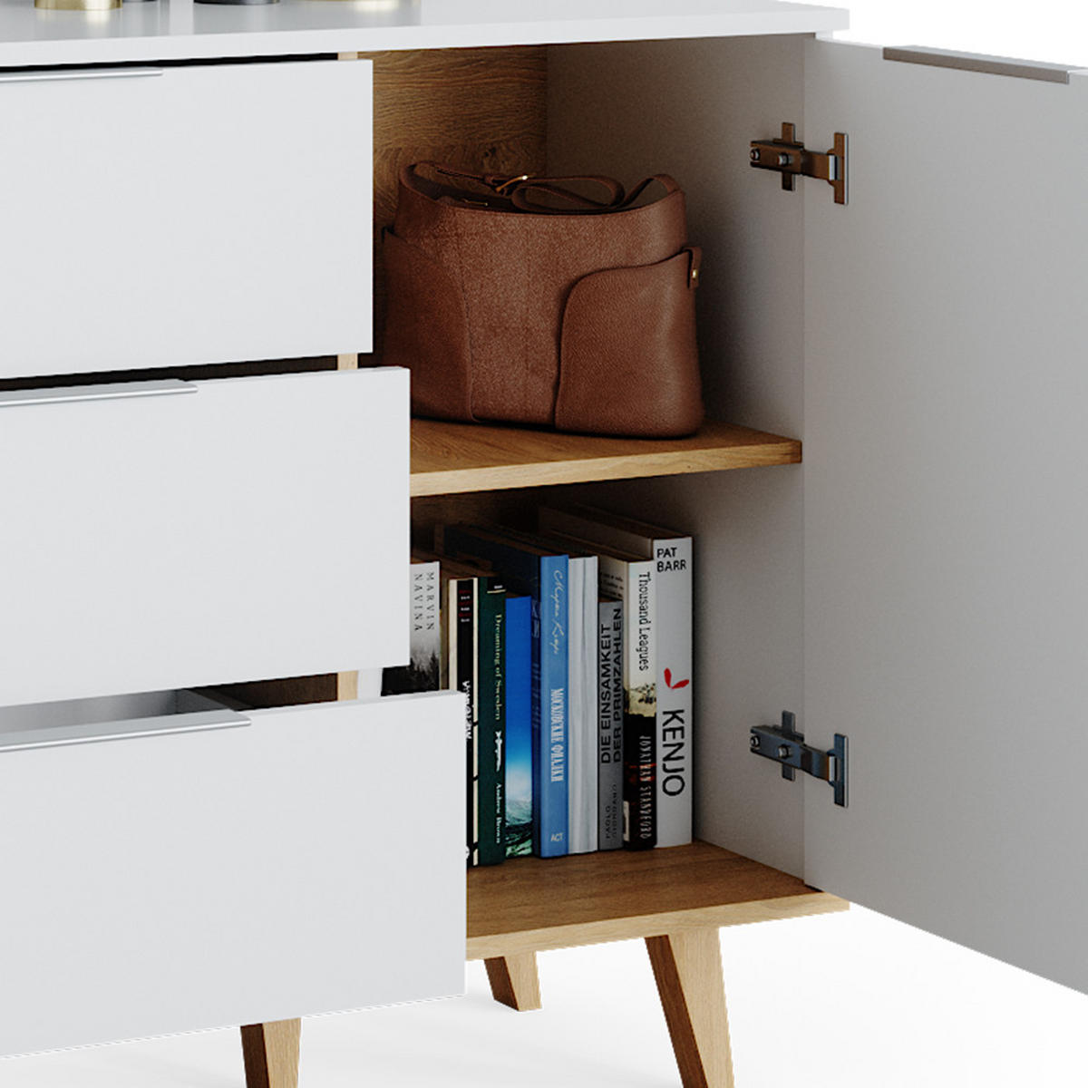 KREDENC Nautica Bílá - bílá, kompozitní dřevo (40/82/138cm) - Vicco