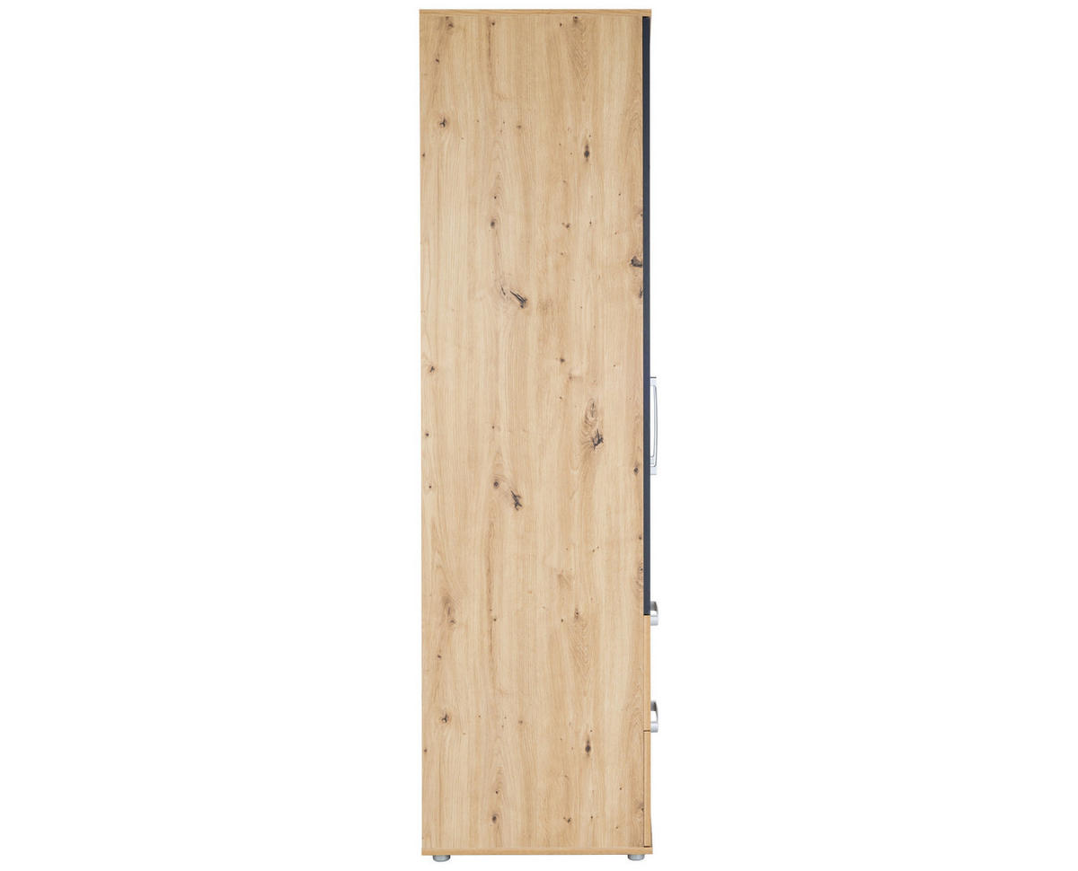 KLEIDERSCHRANK Alessio 2. türig - Anthrazit/Silberfarben, Holzwerkstoff/Kunststoff (130/188/51cm) - arthur berndt