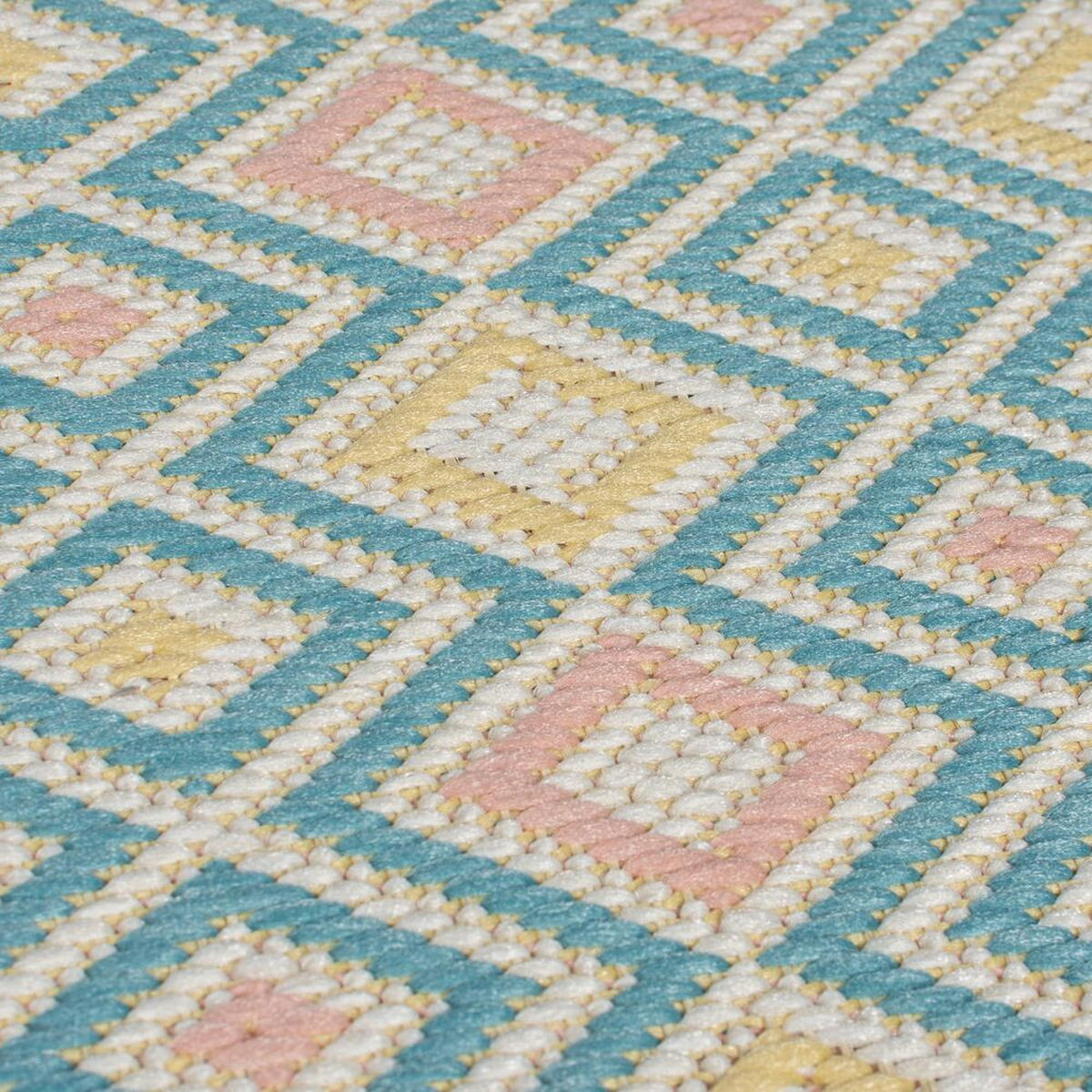 OUTDOOR-TEPPICH Pastell-Streifen, sommertauglich, eisfarben RAVENGLASS, Pastellfarben 80x230 cm - Pastellblau, Textil (80/230cm) - KADIMA DESIGN