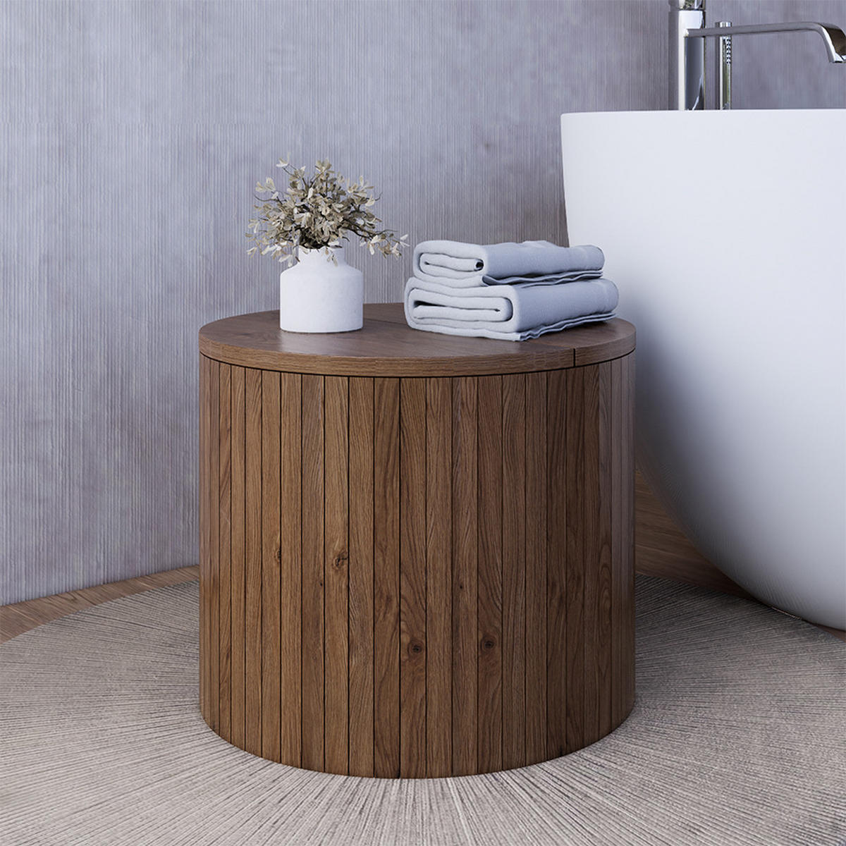 COUCHTISCH-SET Tavilo Walnuss 48 x 48 cm 2 Teile - Walnussfarben, Holzwerkstoff (48/48/38cm) - Vicco