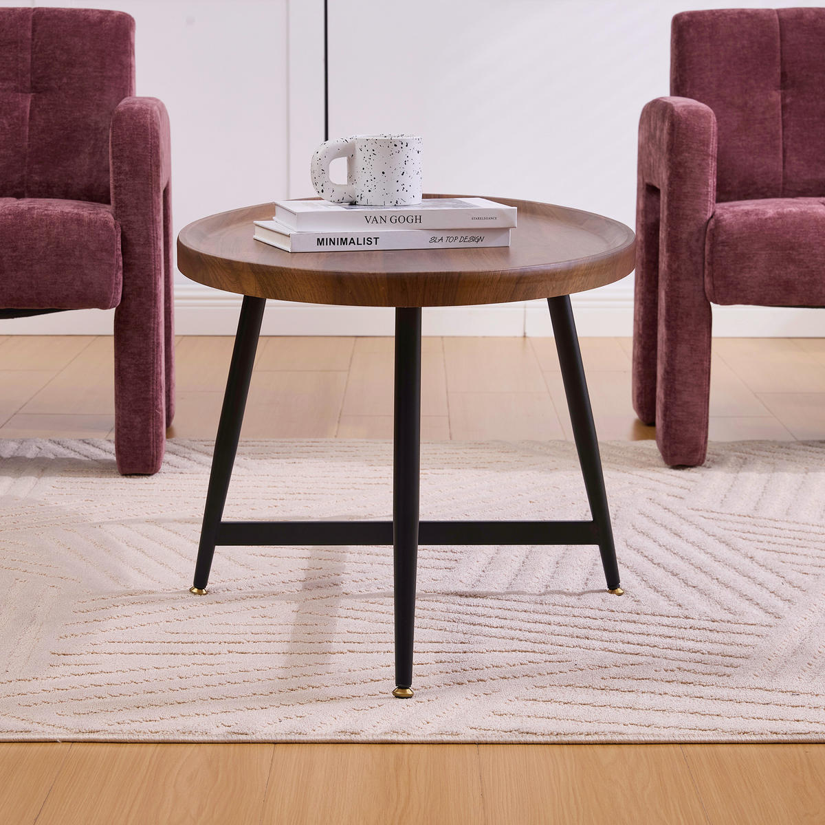 COUCHTISCH 110/55/45 cm Braun mit ovaler Tischplatte und Metallgestell - Braun, Holzwerkstoff (110/55/45cm) - OKWISH