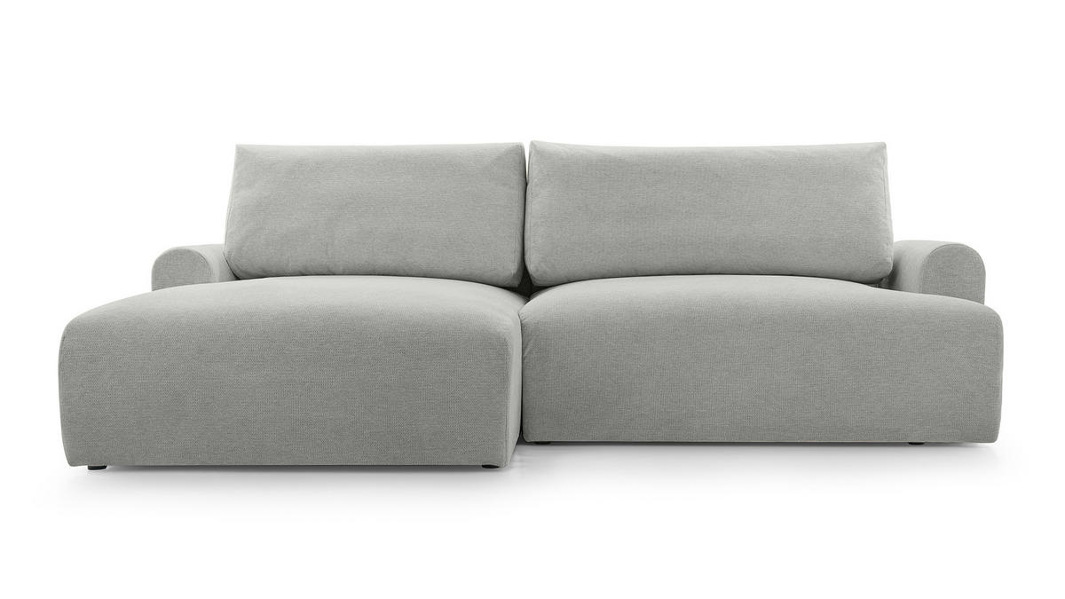 ECKSOFA mit Schlaffunktion Brauel, Hellgrau - Hellgrau, Textil (150/260cm) - Meblito