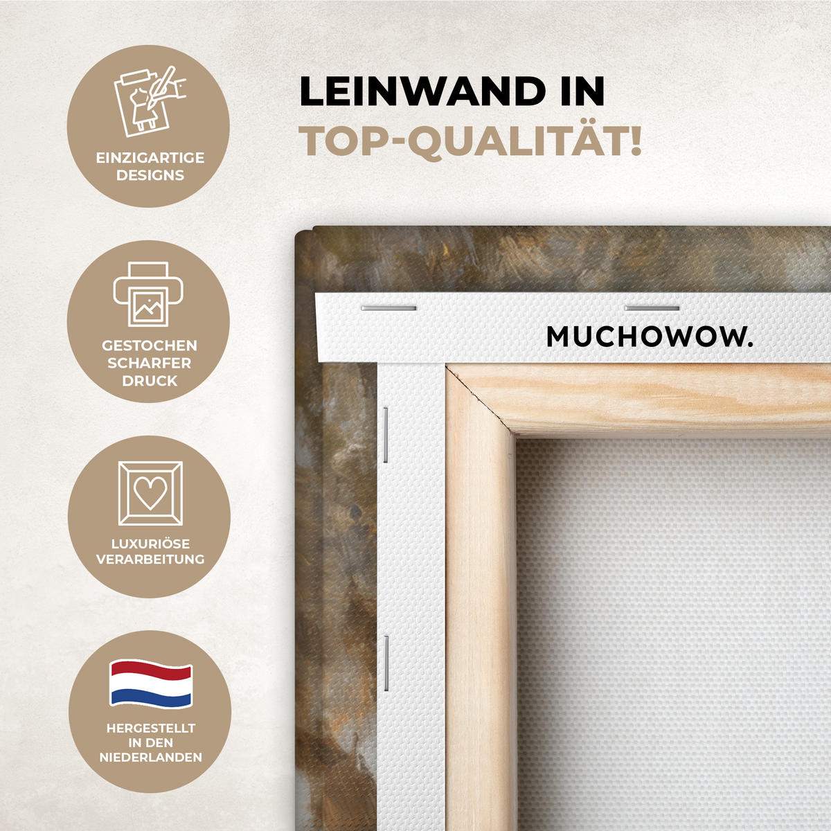 LEINWANDBILD Jesus - Kniend - Waldlandschaft - Betend Wandbild Wohnzimmer 50x50 cm - Beige/Hellblau, Textil (50/50cm) - MuchoWow