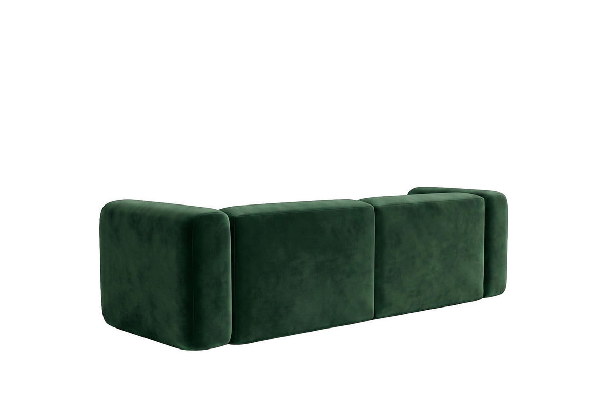 ECKSOFA L-Form mini, Velvet-Stoff Bluvel, Grün, Links, GRETA - Grün, Holz (226/179cm) - Kaiser Möbel