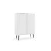 KOMMODE ZOVA - K-103, mit 6-Regalen, Metallfüße 103x39x129 cm WEISS - Schwarz/Weiß, Holzwerkstoff/Kunststoff (103/129/39cm) - DomoHome