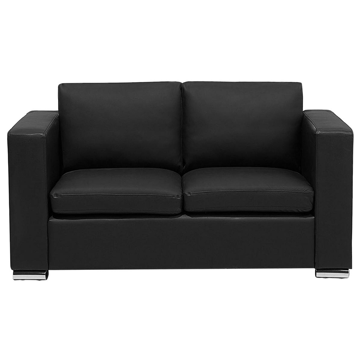 SOFA-SET 6-sitzer Leder Schwarz Helsinki - Schwarz, Leder/Kunststoff (186/72/76cm) - Beliani
