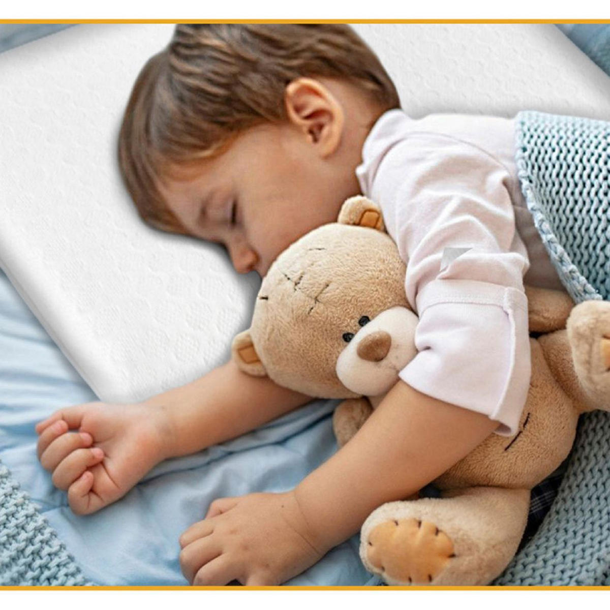 KINDERKISSEN MIT BAMBUS-KISSENBEZUG 50/30 cm - Weiß, Textil (30/50cm) - INPHYSIO