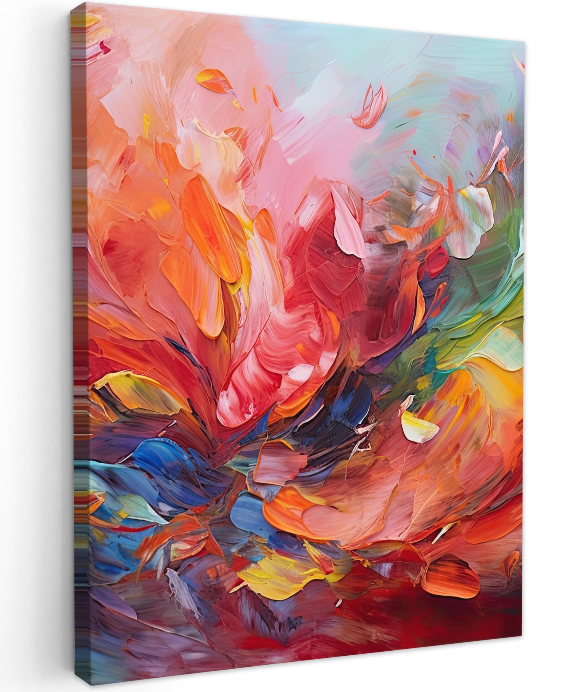 MuchoWow OBRAZ NA PLÁTNĚ Olejomalba - Umění - Abstraktní - Barevné 60x80 cm
