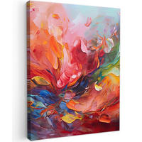 LEINWANDBILD Ölgemälde - Kunst - Abstrakt - Farbenfroh 60x80 cm - Altrosa, Textil (60/80cm) - MuchoWow