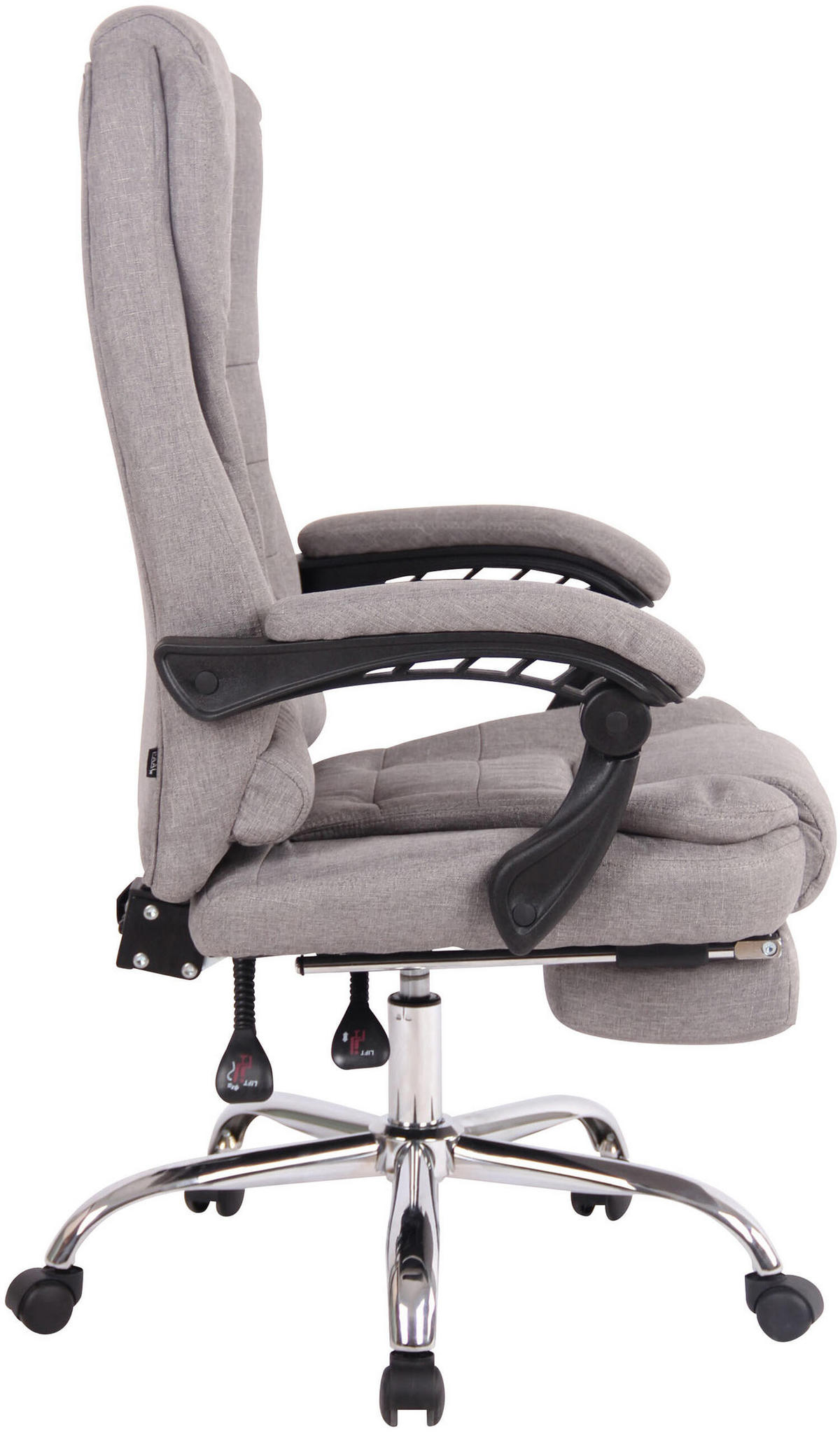 BÜROSTUHL Onix, Stoff Grau - Grau, Textil/Metall (67/125/68cm) - TPFLiving