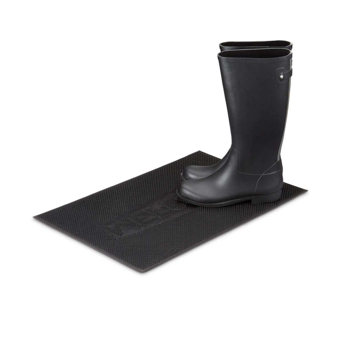 FUßMATTE - Schwarz, Kunststoff (60/40cm) - Relaxdays