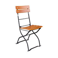 BIERGARTENSTUHL BERGWIESE 1-Sitzer 89x40x35cm Eschenholz Schwarz/Braun - Braun, Holz (40/89/35cm) - CHEFGASTRO