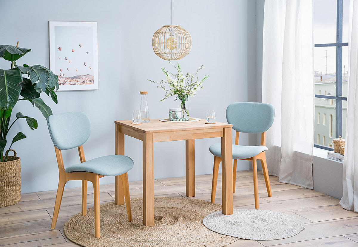 ESSTISCH rechteckig - Buche massiv - Buchefarben, Holz (80/80/75cm) - home24