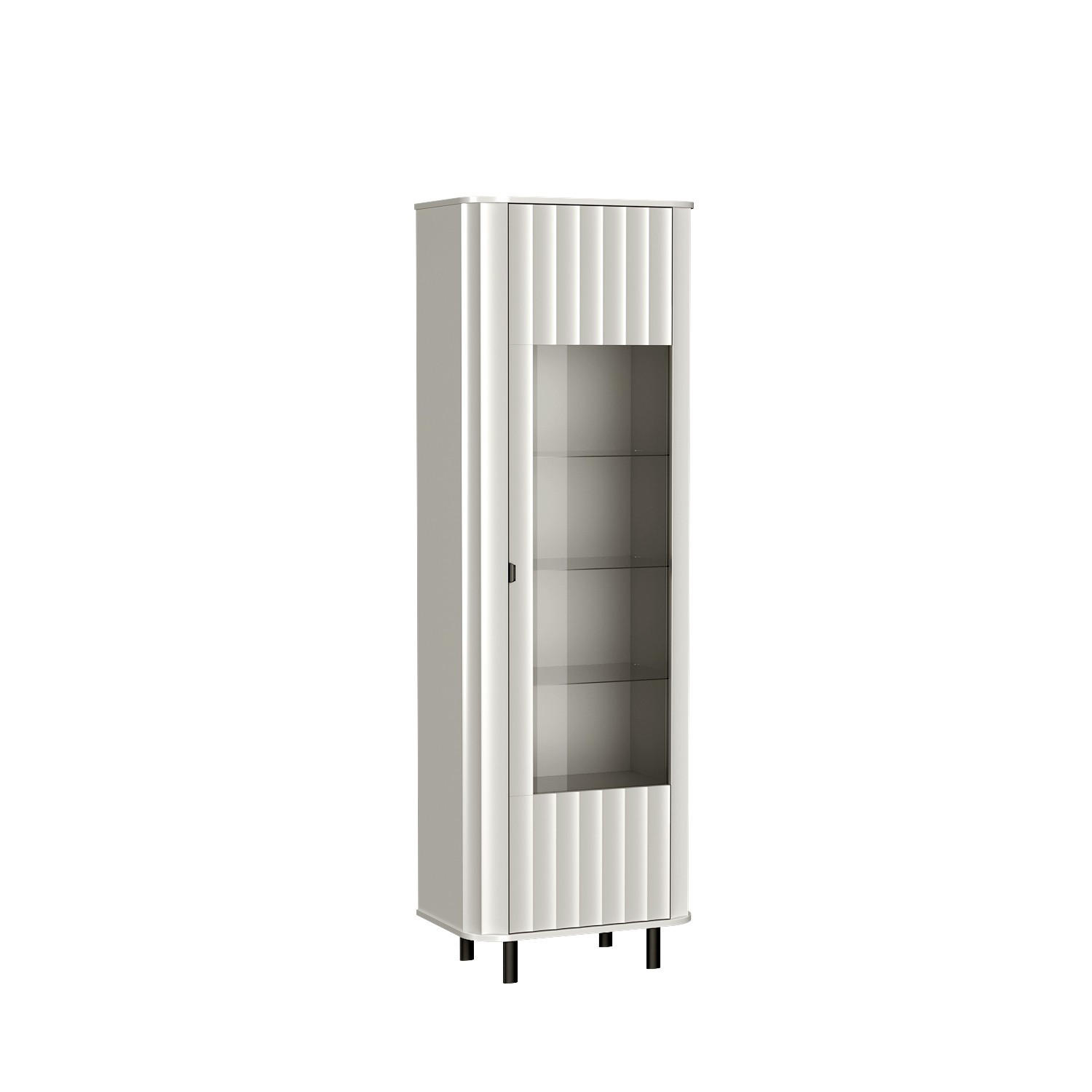 VITRINE MODERNO 200 / 65,3 cm in Weiß - Weiß, Holzwerkstoff (65.3/200/40.5cm) - MASSENO