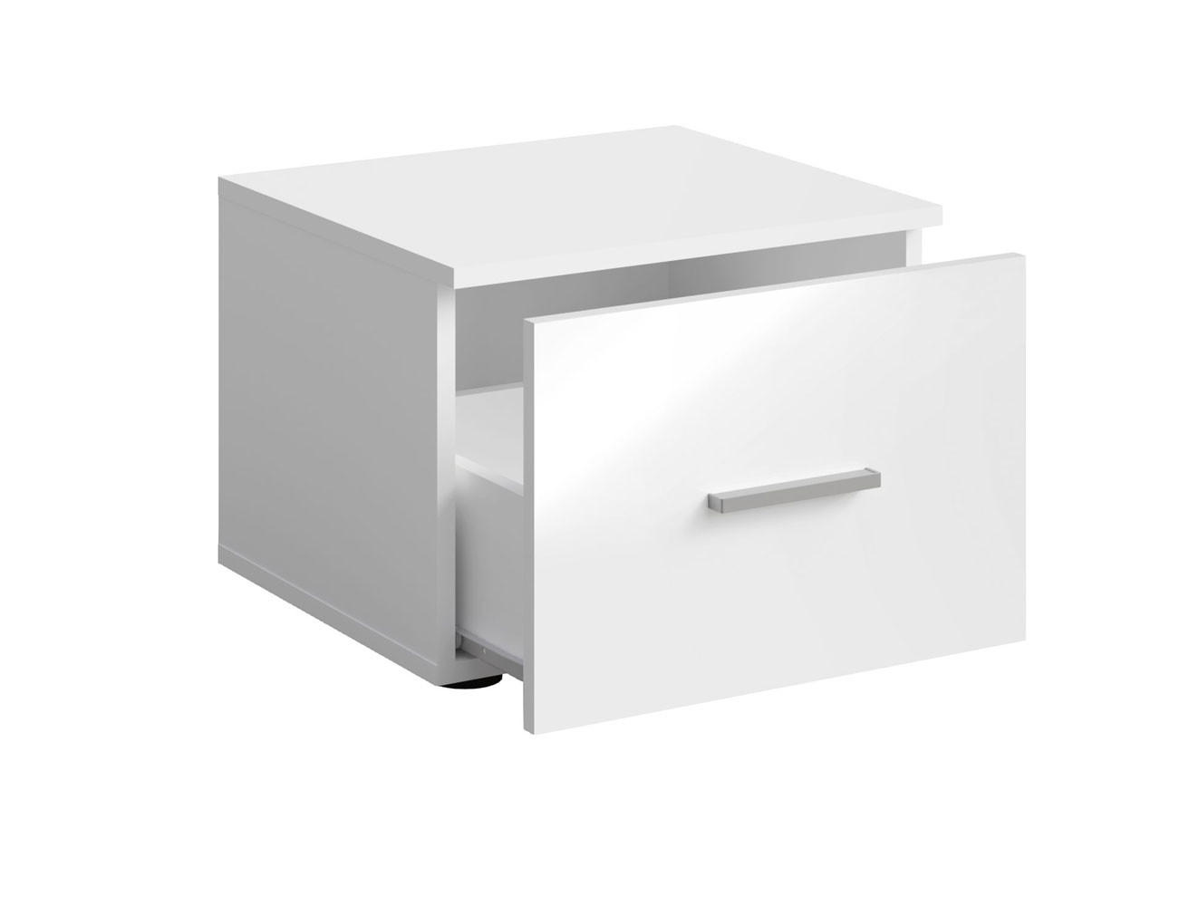 Thumbnail - Feldmann-Wohnen Nachtkonsolen, Weiß Hochglanz, Weiß, Holz, 2 Schubladen, Rechteckig, 46x35x40 cm, Schlafzimmer, Nachttis...