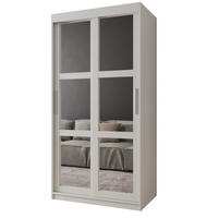 SCHWEBETÜRENSCHRANK 200/100/62 2-türig - Silberfarben/Weiß, Holz/Kunststoff (100/200/62cm) - MÖBEL KRYSPOL
