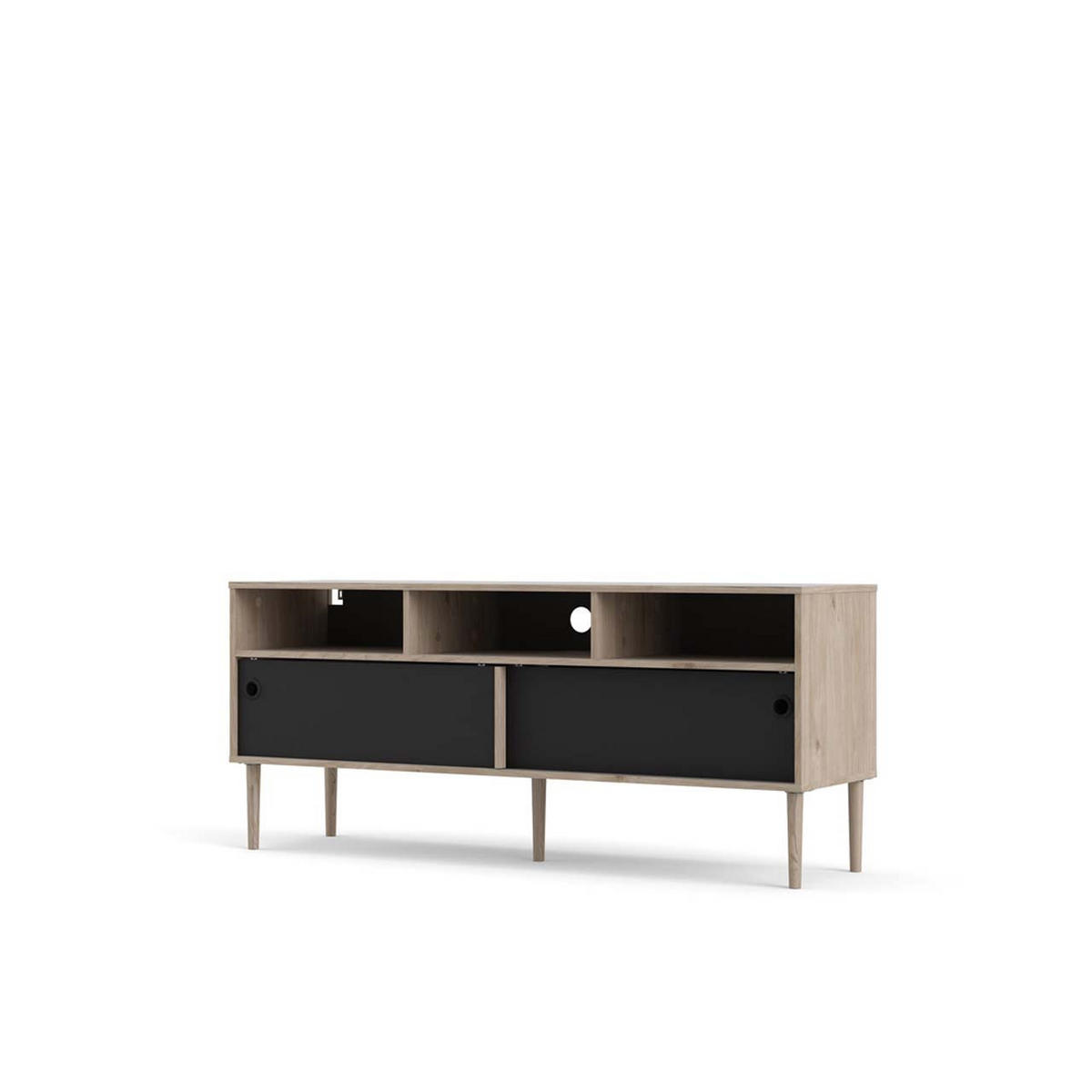 TV-ELEMENT Schwarz - Schwarz, Holzwerkstoff (148/64/41cm) - ebuy24