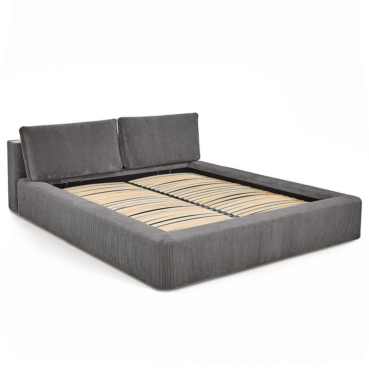 POLSTERBETT - Grau, Textil (140/200cm) - home24