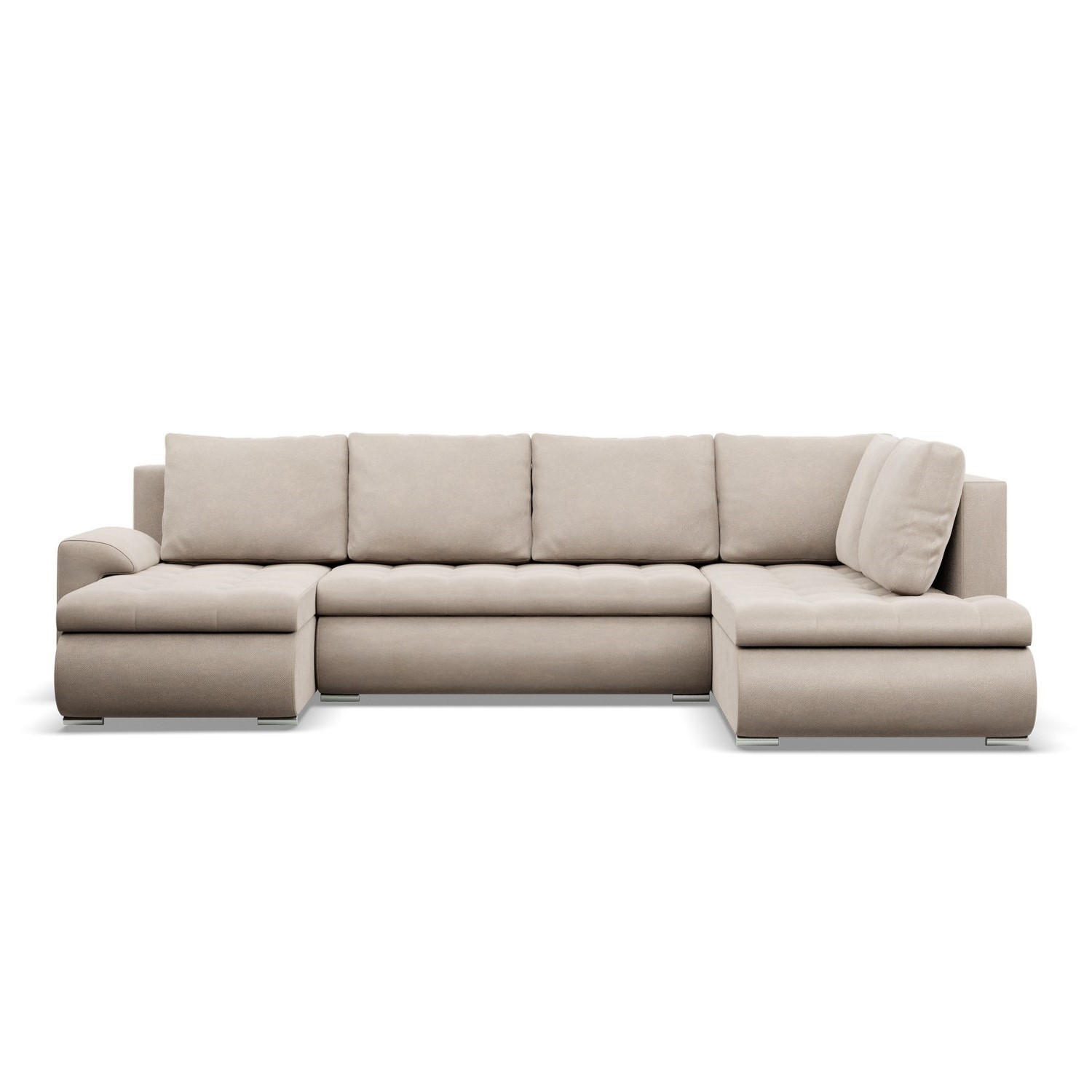 U-SOFA MIT SCHLAFFUNKTION FORESTA, Beige - Beige, Textil (300/89/200cm)