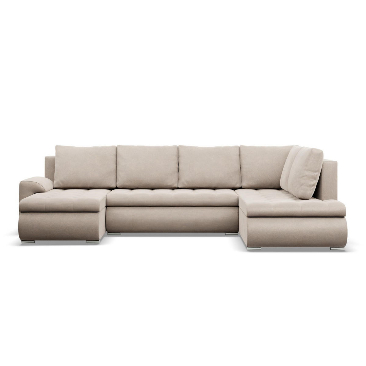 U-SOFA MIT SCHLAFFUNKTION FORESTA, Beige - Beige, Textil (300/89/200cm)