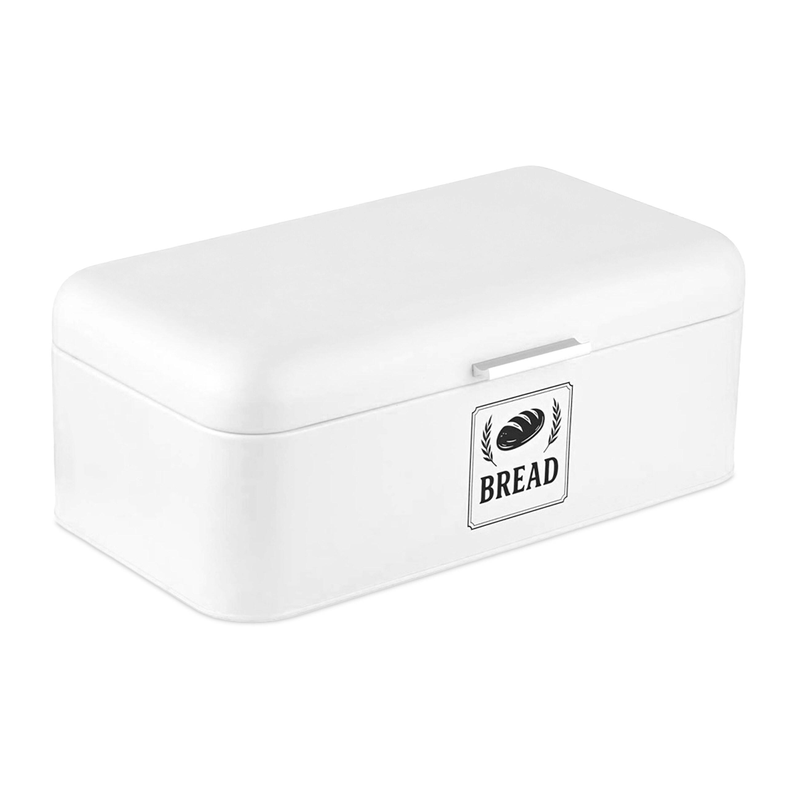 BROTKASTEN - Weiß, Metall (42/17/24cm) - Relaxdays