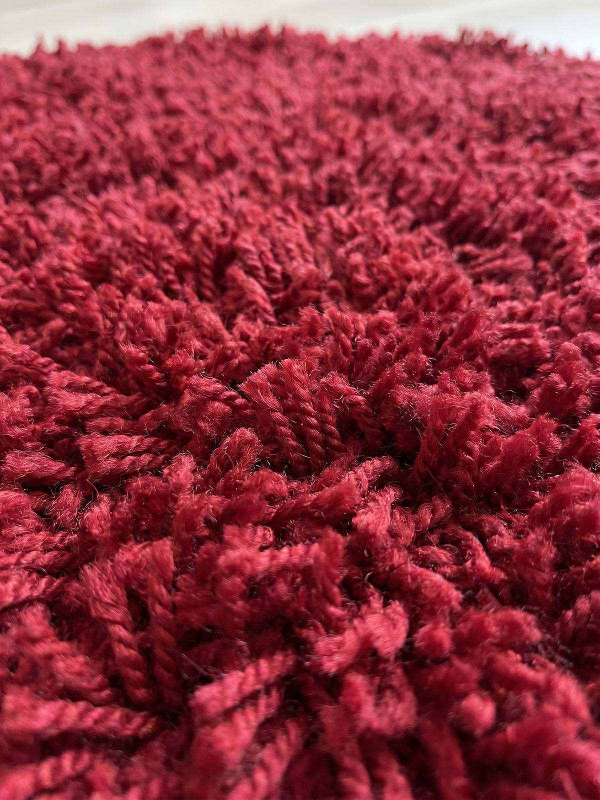 TEPPICH Hochflor Unifarben Polypropylen Wohnzimmer Shaggy Rot Rund 160x160 - Rot, Textil (160/160cm) - KADIMA DESIGN