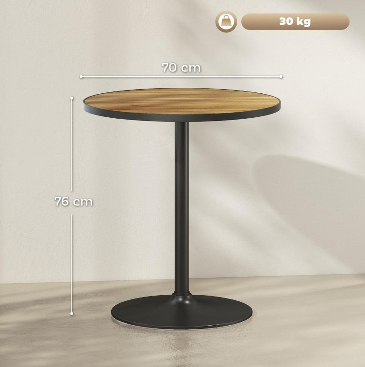 ESSTISCH 70/76 cm Eiche aus Holz - Eichefarben, Holz (70/70/76cm) - OKMYHOME