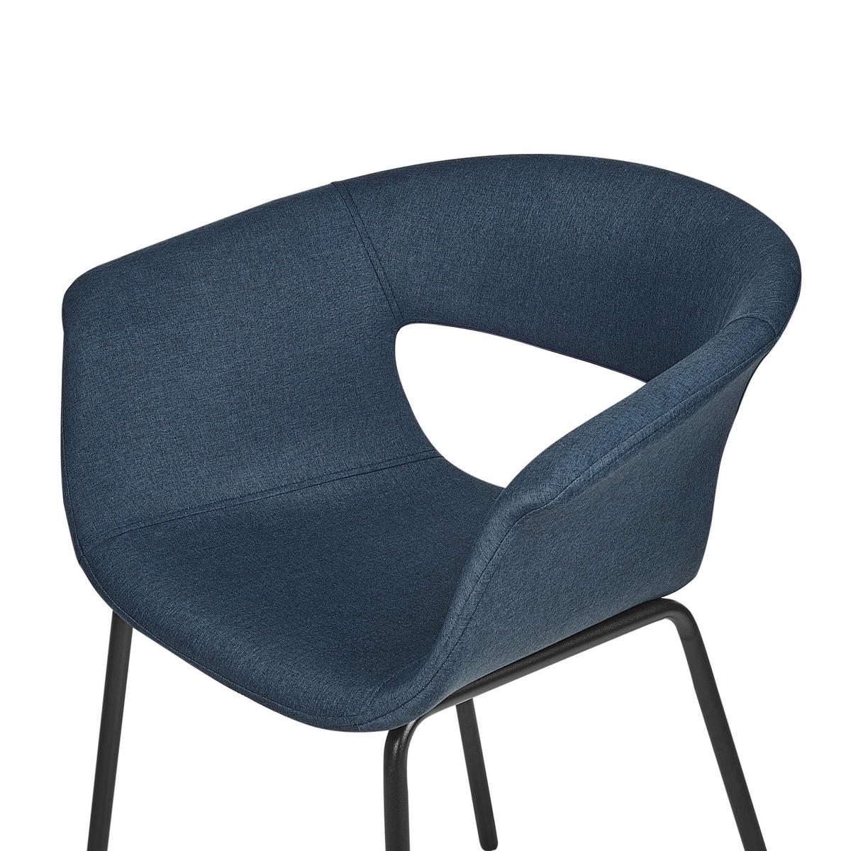 ESSZIMMERSTUHL 2er-Set Stoff dunkelblau/schwarz Elma - Blau/Schwarz, Textil (63/76/50cm) - Beliani