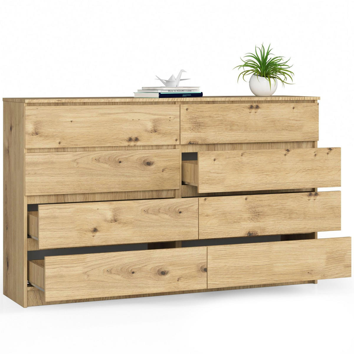 KOMMODE Eiche Artisan 99/160/40 - Eiche Artisan, Holzwerkstoff (160/99/40cm) - RAUMHIRSCH FURNITURE