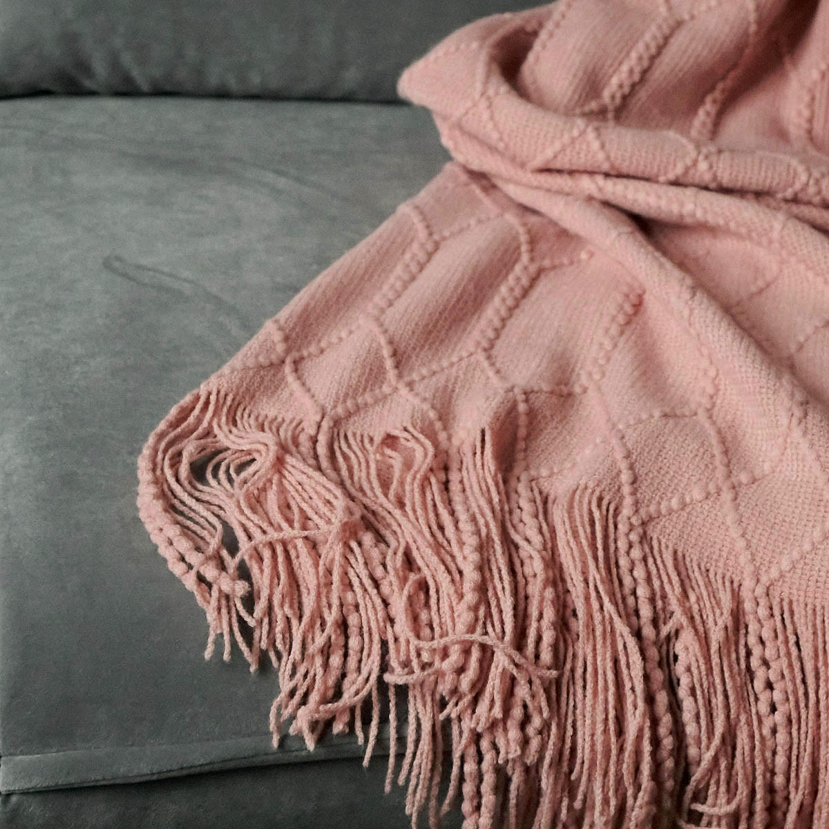 DECKE Loop rosa 130/170 cm - Rosa, Textil (130/170cm) - Homla