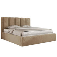 POLSTERBETT SAVINO CLASSIC 160/200 - Beige Plüsch - Schaum-Matratze - Beige, Textil (160/200cm) - MKS