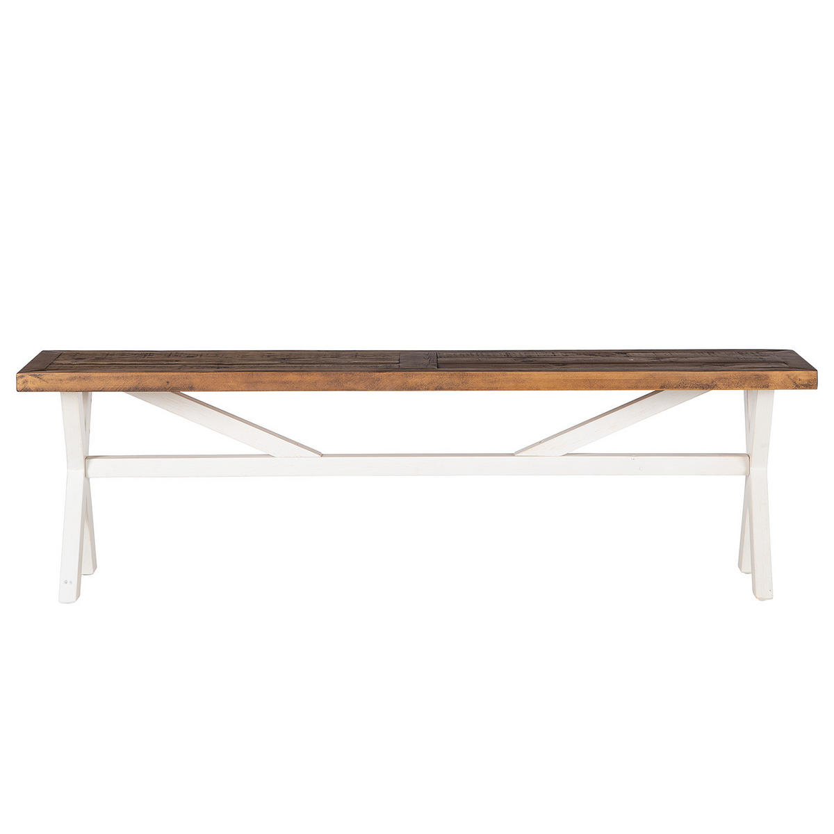 SITZBANK - Kiefer massiv - Weiß, Holz (160/47/35cm) - home24