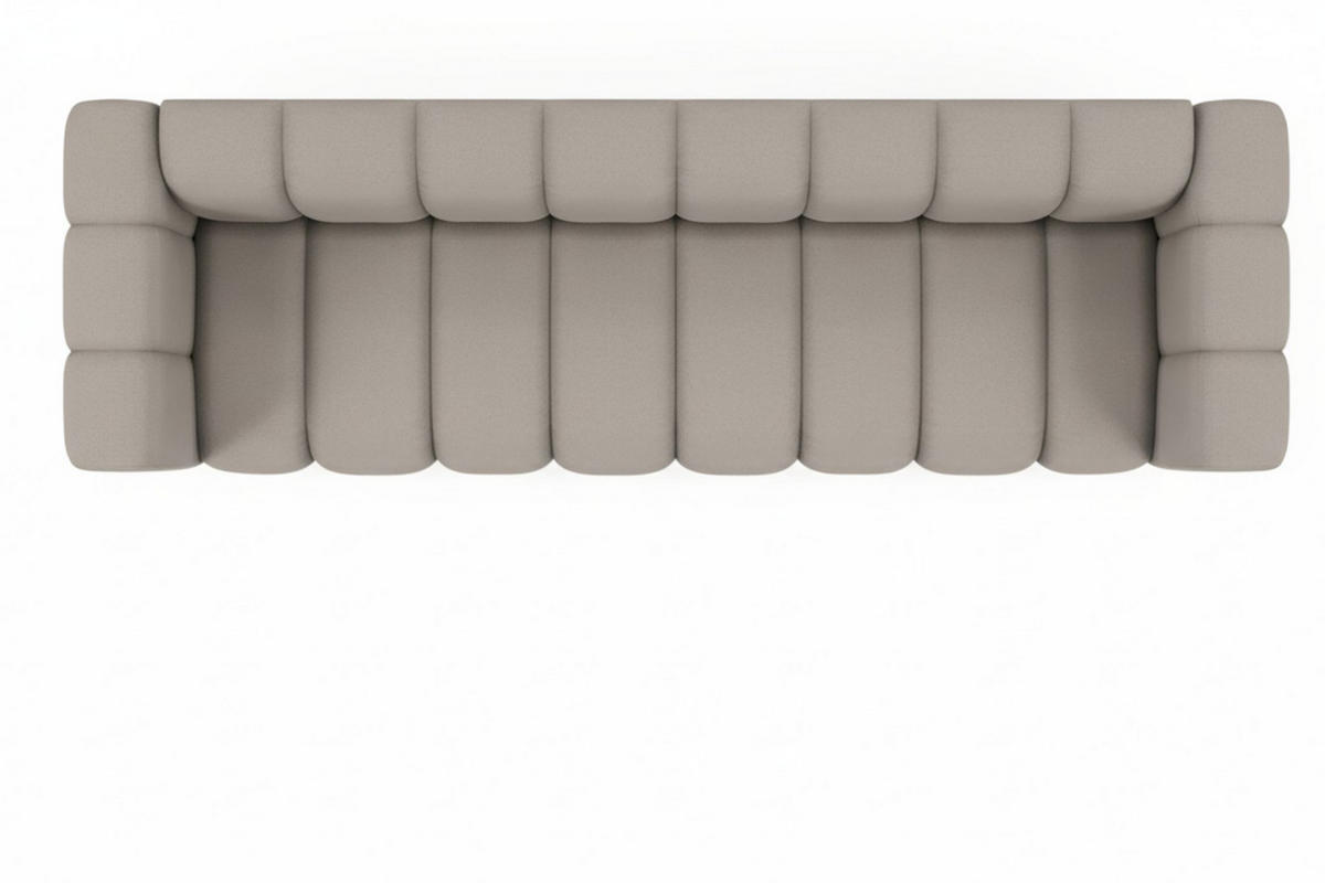COUCH, Viersitzer-Sofa Grand, Veloursstoff Salvador, Grau - Grau, Holz (290/70/93cm) - Kaiser Möbel