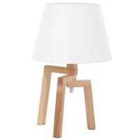 TISCHLAMPE Nalon 25/25/42 cm - Weiß, Holz (25/25/42cm) - Beliani